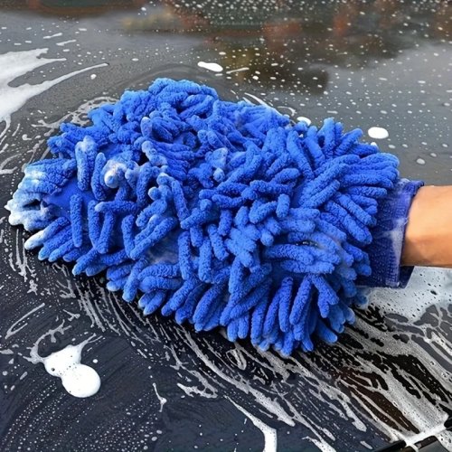 1 Pezzo Guanti per Lavaggio Auto in Microfibra di Alta Qualità - Morbidi, Super Assorbenti, Antigraffio per Pulire e Asciugare Auto e Moto Senza Danneggiare la Vernice