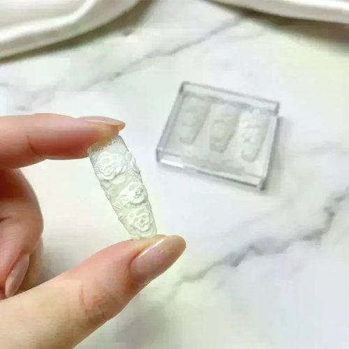 3Dシリコンネイルモールド（フラワー）– DIYネイルアート用、自宅・サロン兼用