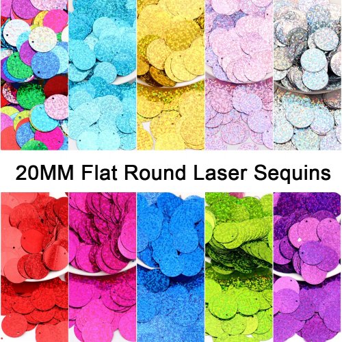 Paillettes rondes géantes de 20 mm holographiques laser pour loisirs créatifs DIY, fabrication de bijoux, robes de danse orientale et accessoires de couture de mariage