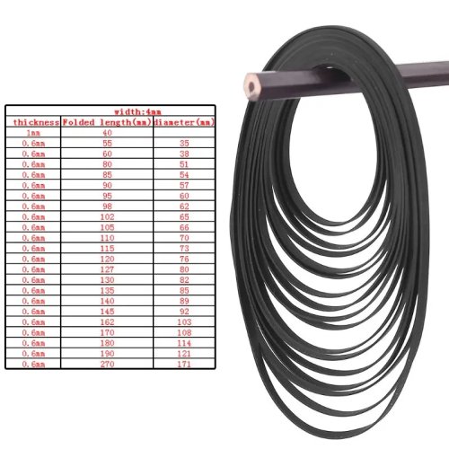4mm Wide Flat Rubber Belt for Cassette Tape Machine, Recorder, Walkman, Repeater, DVD Drive - Assorted Common Belt