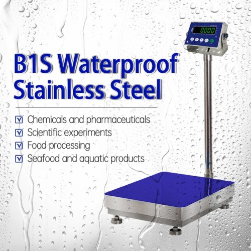 Balance de plateforme SOHE B1S 30×40 cm – Inoxydable étanche, balance de comptoir avec colonne d'affichage, 30/60/100 kg