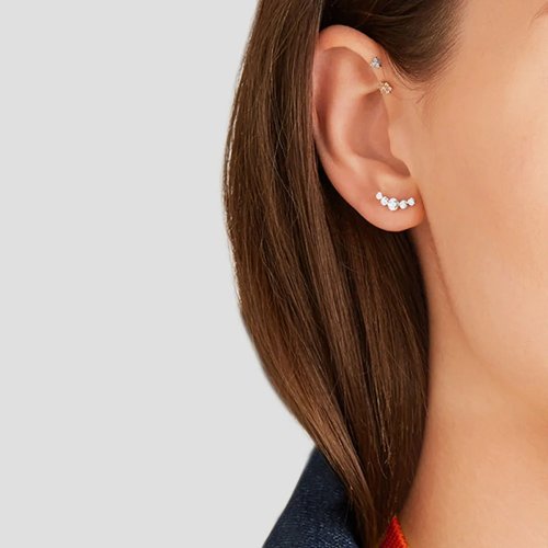 Khuyên xỏ tai 16G đá opal pha lê cho helix/tragus (cartilage)