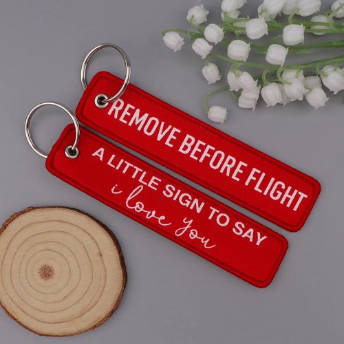 Porte-clés Brodé avec Citation - Jet Tag pour Voiture, Moto, Sac à Dos, Accessoire de Mode