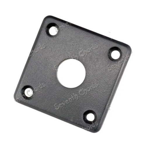 Set 4 pz piastrine jack quadrate in plastica per chitarra elettrica - nero / crema / bianco