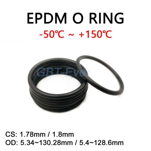 Gioăng O-ring cao su EPDM, tiết diện 1,78/1,8 mm, đường kính ngoài 5,34–130,28 mm — chống axit/kiềm, chịu nước và mài mòn