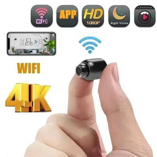 Mini Cámara de Vigilancia Inalámbrica 1080P con Visión Nocturna y Detección de Movimiento