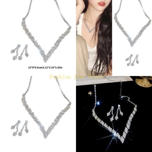 Set N5KA de Collar y Pendientes de Circonita para Mujer — Joyería elegante