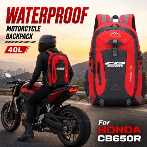 Mochila para moto 40L compatible con HONDA CBR650R (2018-2019), impermeable — mochila de viaje/día para senderismo y camping