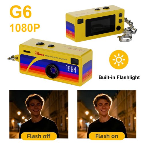 Máy ảnh móc chìa khóa 1080P với màn hình TFT 0.96 inch, máy quay video HD, sạc USB-C, máy quay mini di động cho chuyến du lịch ngoài trời