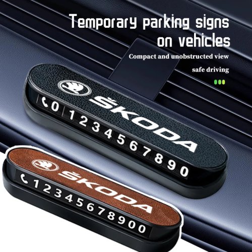 Thẻ Số Điện Thoại Ô Tô Skoda Biển Đỗ Xe Tạm Thời Phụ Kiện Trang Trí Xe Kodiaq Octavia 2 3 Rapid Karoq Fabia Kamiq