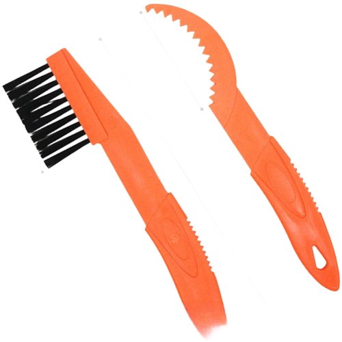 Brosse de nettoyage de chaîne orange pour vélo – Poignée ergonomique pour vitesses, cassette et pignons VTT
