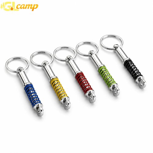 Llavero de Amortiguador de Auto Universal, Estilo Resorte de Suspensión, Anillo Metálico, Colgante Decorativo para Modificación Automotriz