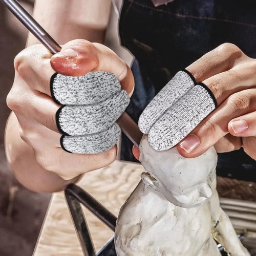 Ống bảo vệ đầu ngón tay chống cắt cấp 5 — thoáng khí, màu xám, 10 chiếc