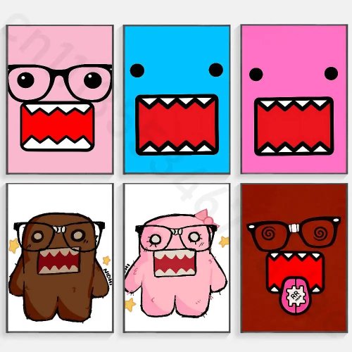 بوستر كارتون D-DOMO KUN ملصق حائط فينتج ديكور لغرفة المعيشة بار