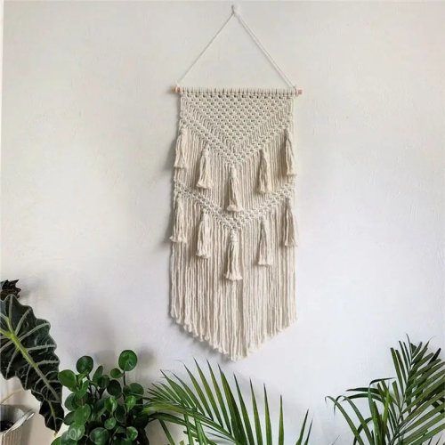 Boho Handgewebte Quasten-Wandbehang - Raumdekoration