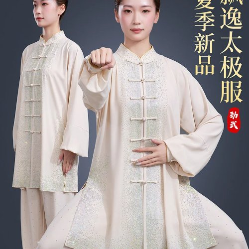 ชุดไทเก็กพรีเมี่ยม Unisex ใหม่ 2026 - ชุดวูซูน้ำหนักเบาสำหรับฤดูร้อนสำหรับผู้ชาย/ผู้หญิง เหมาะสำหรับการออกกำลังกายตอนเช้าและบาตวนจิน