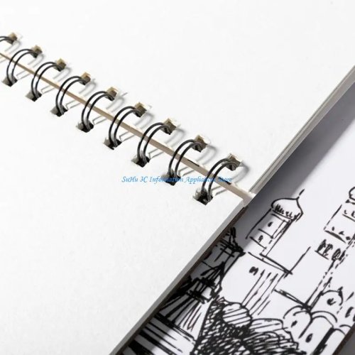 Caderno de Desenho com Espiral Dupla, 24 Páginas, Portátil