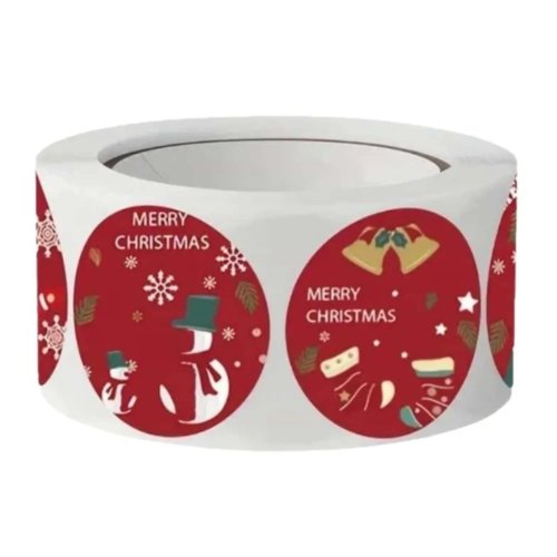 Autocollants ronds de Noël motif Père Noël pour sceller cadeaux et cartes