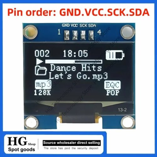 Módulo OLED 1,3'' 128x64 (Blanco/Azul) SPI/I2C - Nuevo, lote 1–10 unidades