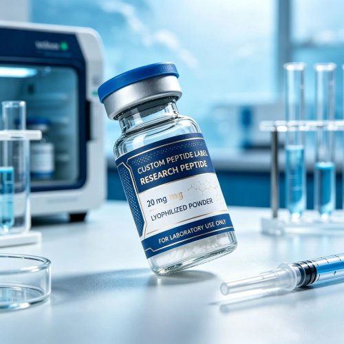 Kit de embalagens personalizado para peptídeos — Etiquetas autocolantes e caixas coloridas para ampolas de sérum 3/5/10 ml (cosmética/fitness)