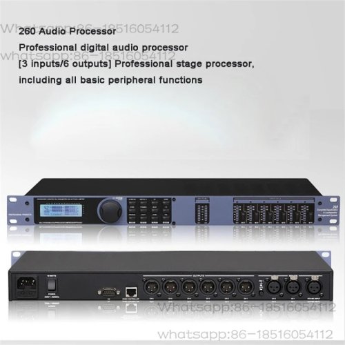 260 Processeur Audio Numérique 5.1 Bluetooth Appareil d'Effets pour Haut-parleurs 2 Entrées 6 Sorties Diviseur de Fréquence Suppresseur de Larsen