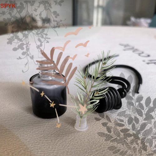 Envase cilíndrico vacío para difusor de auto (aceite esencial), tapa negra - 1 pz