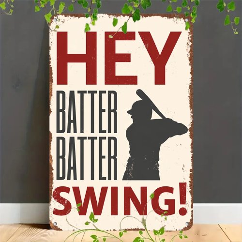 Retro Blechschild 2D – Vintage Baseball Metallschild zur Wanddekoration für Zuhause, Garage, Café, Bar und Garten