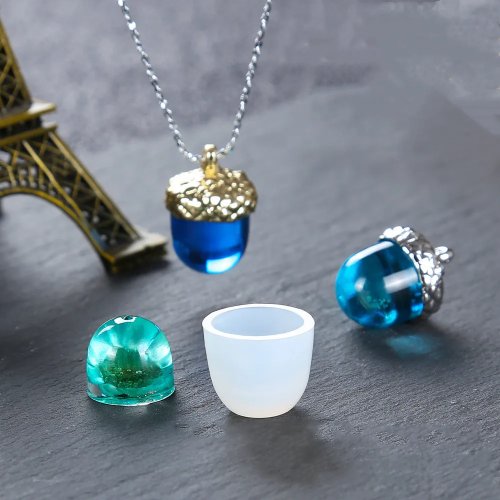 SNASAN Cetakan Silikon Bentuk Biji Pohon untuk Kalung Liontin - Cetakan Resin Epoxy UV untuk Perhiasan