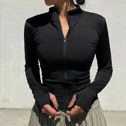Chaqueta deportiva para mujer de secado rápido para Pilates — Otoño 2025, ligera para gimnasio y para correr al aire libre