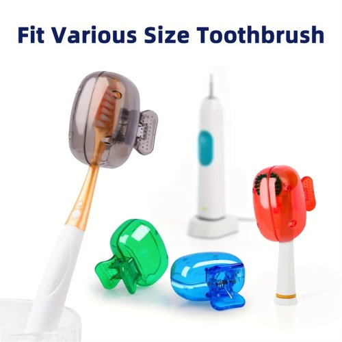 Bao Bàn Chải Đánh Răng Du Lịch 2 Cái - Vệ Sinh, Thoáng Khí, Chống Nước, Tái Sử Dụng, Nhựa Không BPA, Thiết Kế Khóa Nhỏ Gọn, Màu Ngẫu Nhiên