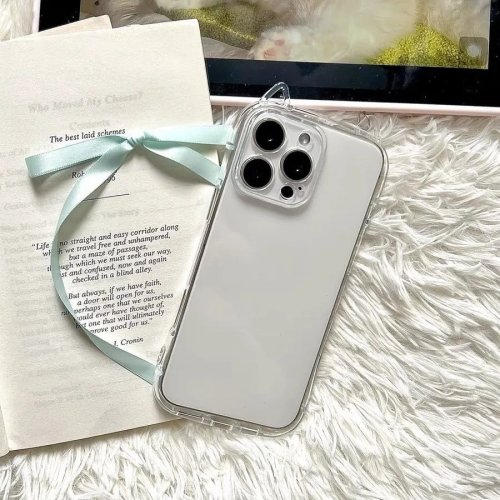 Custodia morbida in silicone 3D con orecchie da gatto per iPhone (17 / 17 Pro Max / 16 / 15 Plus / 14 / 11 Pro Max / 13 / 12 / XS Max / XR / X)