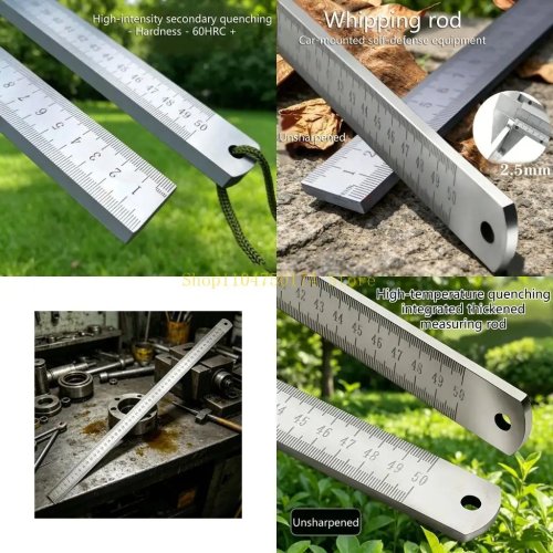 Penggaris Multifungsi Baja Tahan Karat dengan Desain Anti Selip - Skala Ganda untuk Seniman dan Tukang Bangunan, Produk Terlaris