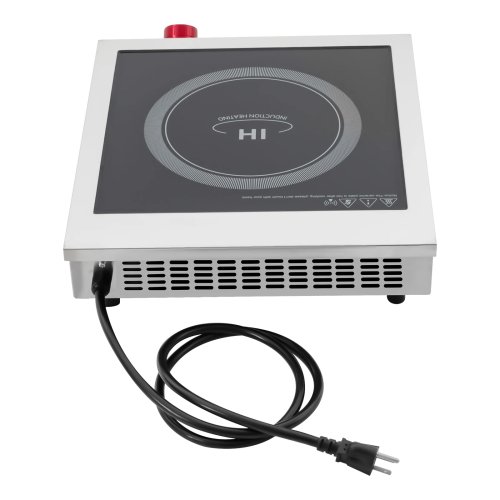 Placa de inducción 3500W – Hornilla eléctrica de acero inoxidable grado comercial, doble bobina, cocción rápida y uniforme, 110V (estándar EUA), funciones de seguridad, anti óxido