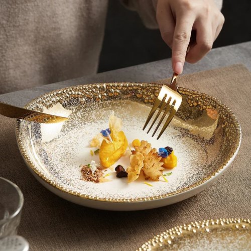 Okrągły ceramiczny talerz premium do restauracji – talerz do steku, sałatki, owoców i deseru