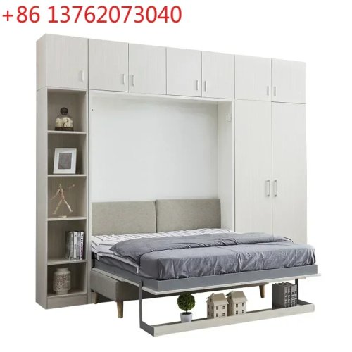 Lit escamotable mural type Murphy Queen/Full avec canapé‑lit et bureau, gain de place, multi‑fonctions et sur mesure
