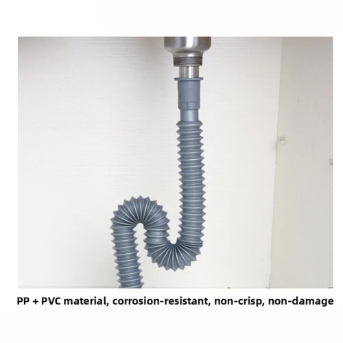 2er-Set flexible Abflussverlängerung für Waschbecken & Dusche — Flexibler Anschluss für Bad- und Küchenbecken