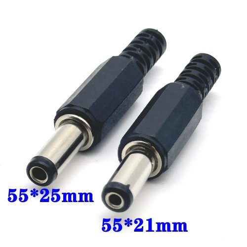 Đầu cắm nguồn DC 5.5mm x 2.5mm / 5.5mm x 2.1mm đầu đực đen
