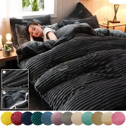 Winter warm velvet duvet cover for couples — 2-person duvet/quilt cover, sizes 150/180/200/220 cm (Twin/Queen/King)
