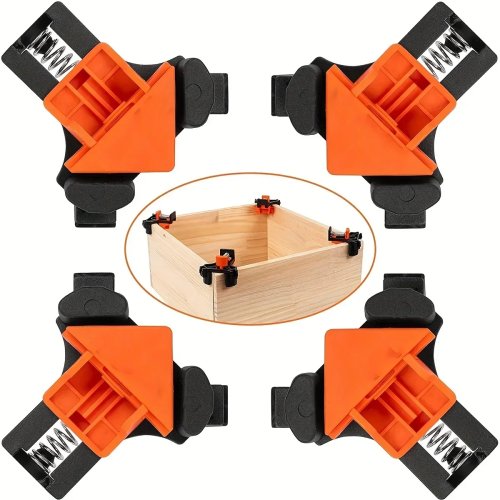Woodworking Angle Clamp Set 60/90/120 Degrees – Picture Frame Clamp, Photo Frame Fixer, Home Punching Tool