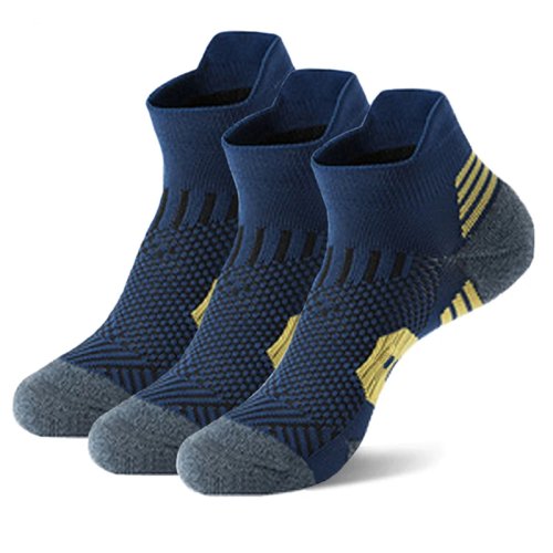 3 Paires Chaussettes de Sport Professionnelles, Semelle éponge Antidérapantes pour Course, Hommes & Femmes, Courtes, Séchage Rapide, Entraînement Basket