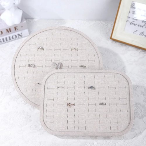 Leinen Ring-Tablett minimalistisch – Tragbarer Schmuck-Organizer, Ablage für Ringe und Kleinteile