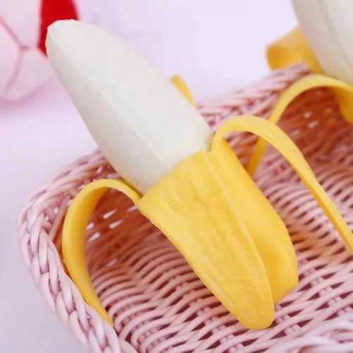 Squishy banane épluchable à rebond lent – jouet anti-stress sensoriel