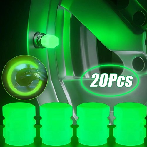 20 Nắp Van Phát Sáng - Trang Trí Đêm Huỳnh Quang Cho Xe Hơi Xe Máy Xe Đạp - Phụ Kiện Ô Tô