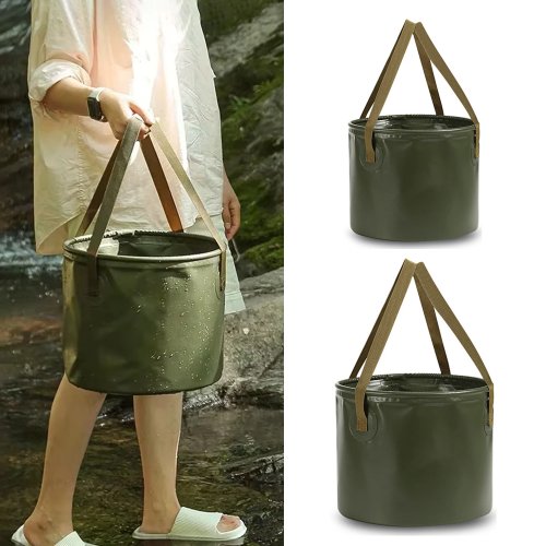 折りたたみ式防水バケツ 10L/20L — キャンプ・釣り・登山・旅行用の携帯バケツ/洗い桶