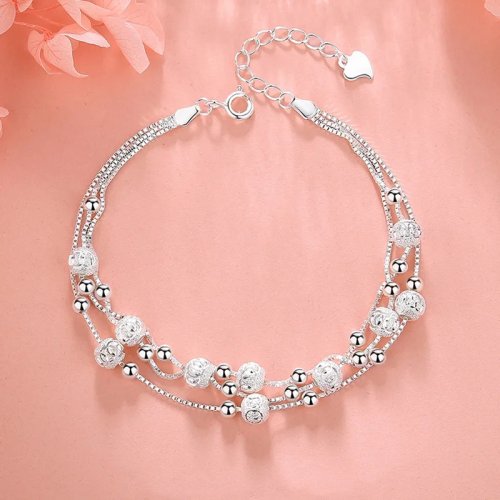 Bracciale con perline rotonde elegante e alla moda — perfetto per tutti i giorni e da abbinare