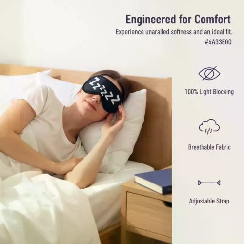 Antifaz para dormir con diseño de caricatura — máscara ocular contorneada que bloquea la luz, cómoda para viaje, para hombre y mujer