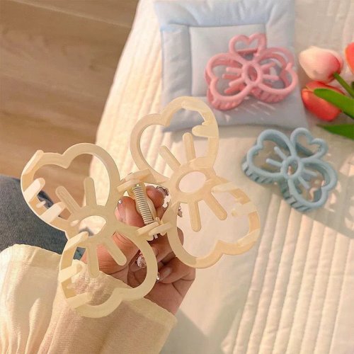 Pinza cangrejo para cabello con moño estilo coreano, plástico, colores candy — accesorio lindo para niñas