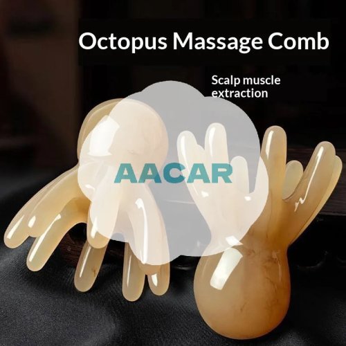 2pcs Octopus Massage Comb, Scalp Meridian Scraping Gua Sha Brush, Resin Head Massager