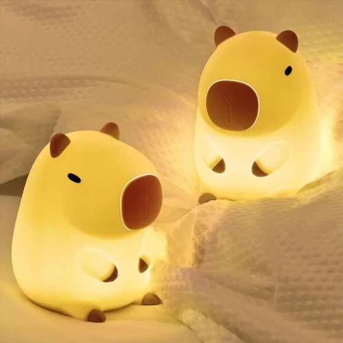 かわいいカピバラナイトライト - シリコン製キャラクターランプ、寝室用、誕生日プレゼント