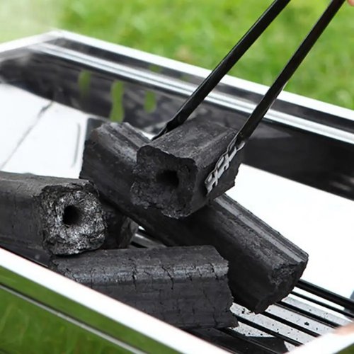 Pinza para barbacoa de carbón 28 cm – Mango metálico ergonómico resistente al calor, multiusos para parrilla y camping